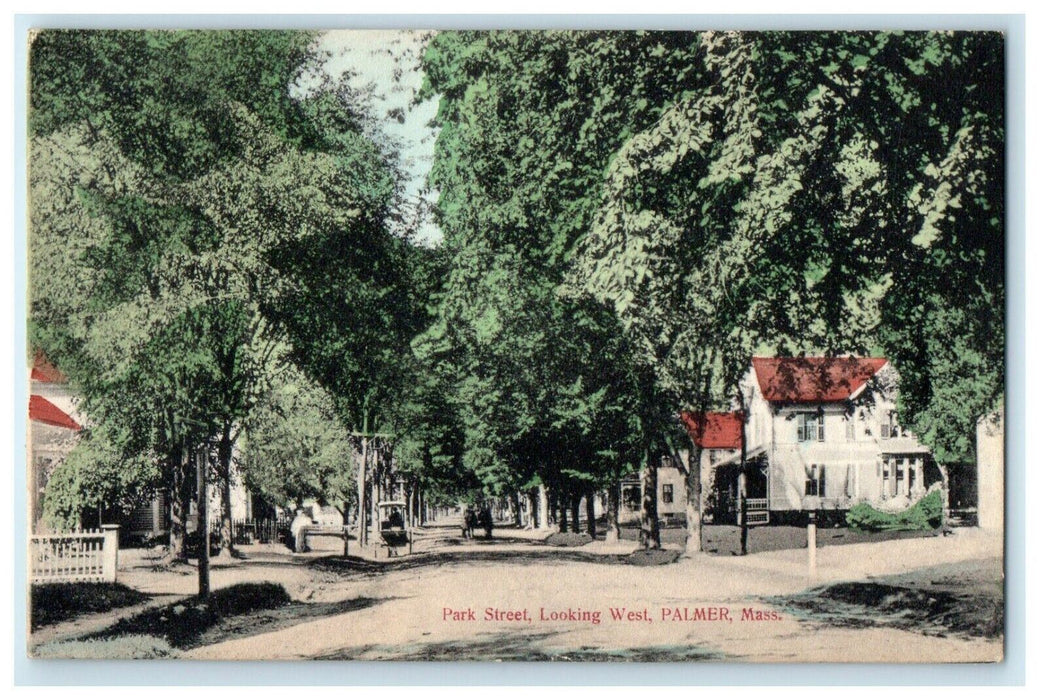 1909 Park Street Looking West Palmer Massachusetts MA Posted Antique Postcard