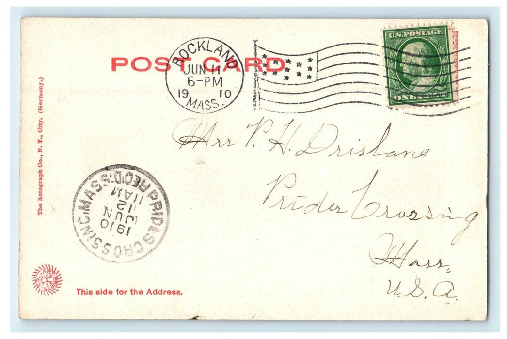 1910 Roman Catholic Church Rockland Massachusetts MA Antique Rotograph Postcard