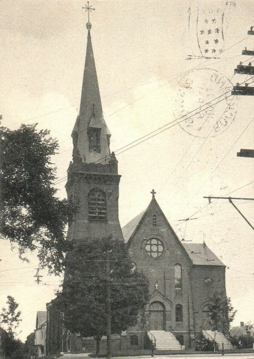 1910 Roman Catholic Church Rockland Massachusetts MA Antique Rotograph Postcard
