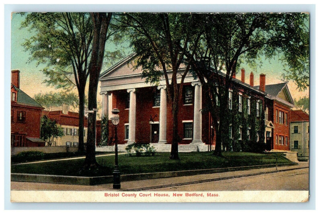c1910 Bristol County Court House New Bedford Massachusetts MA Antique Postcard