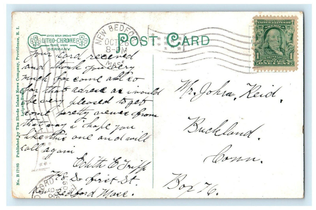 c1910 Bristol County Court House New Bedford Massachusetts MA Antique Postcard