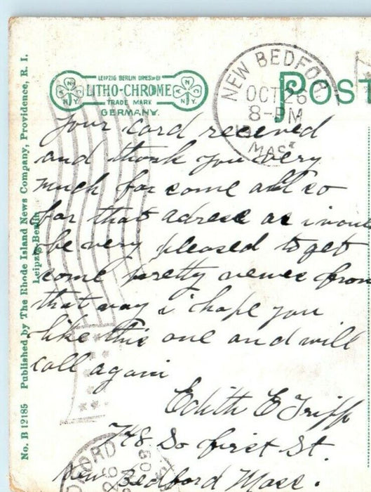 c1910 Bristol County Court House New Bedford Massachusetts MA Antique Postcard