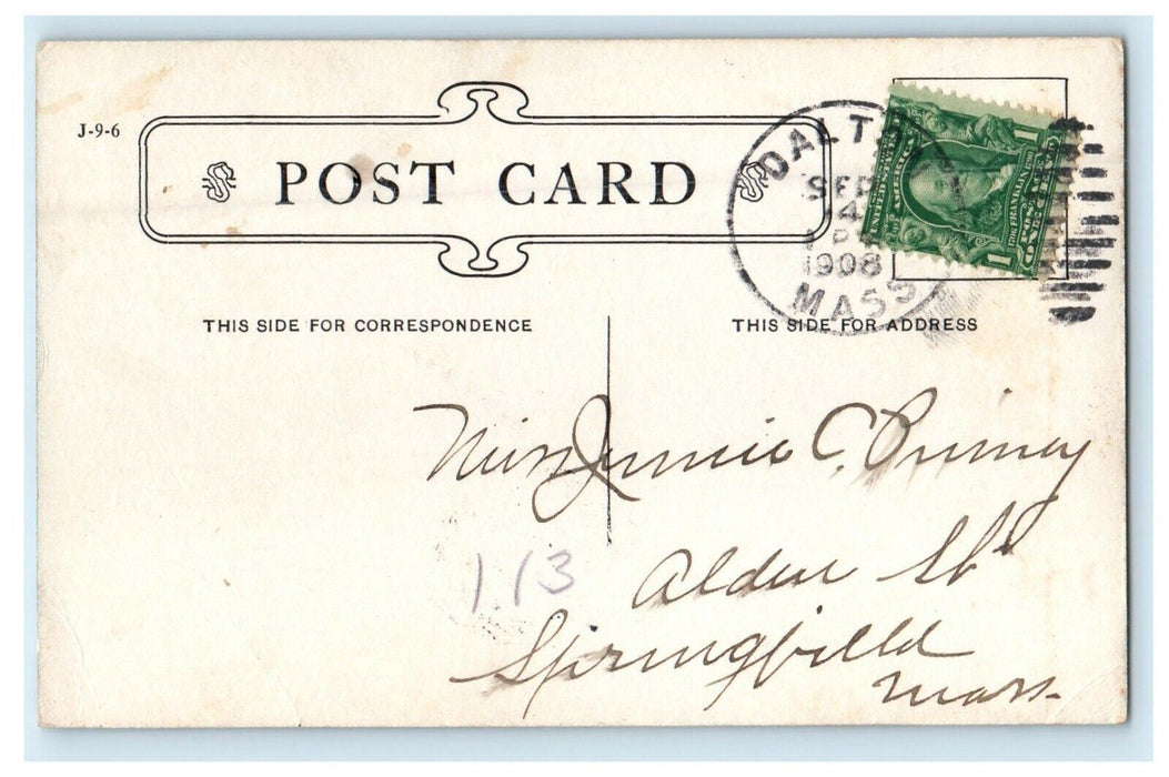 1908 First Congregational Church Pittsfield Massachusetts MA Antique Postcard