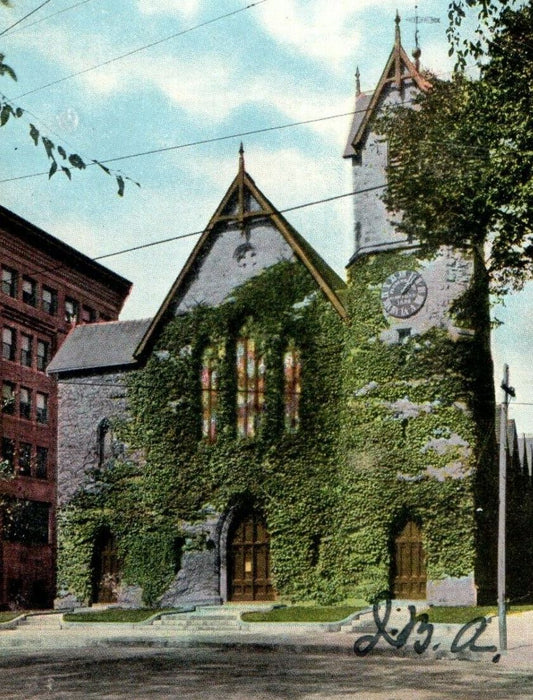 1908 First Congregational Church Pittsfield Massachusetts MA Antique Postcard