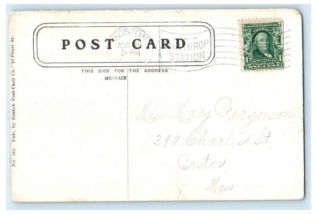 1907 Surf During Storm Winthrop Massachusetts MA Posted Antique Postcard