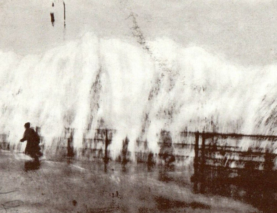 1907 Surf During Storm Winthrop Massachusetts MA Posted Antique Postcard