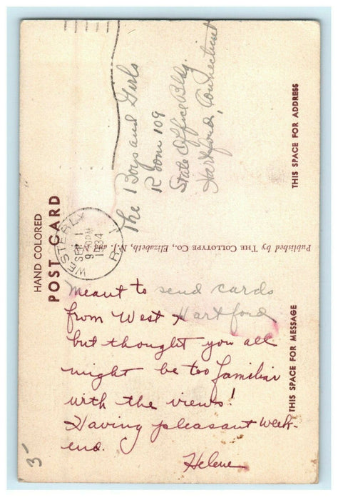 1934 Bathing Beach Watch Hill, Westerly, Rhode Island RI Vintage Postcard