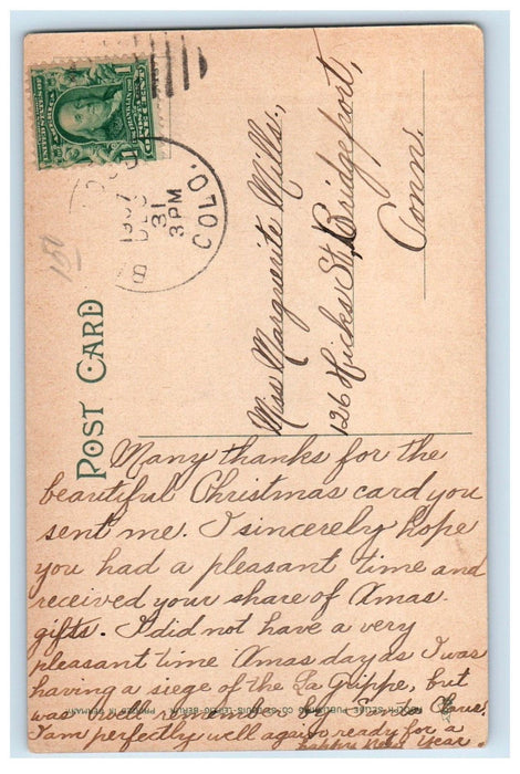 1907 Bird's Eye View Of Glenwood Springs Colorado CO Posted Antique Postcard