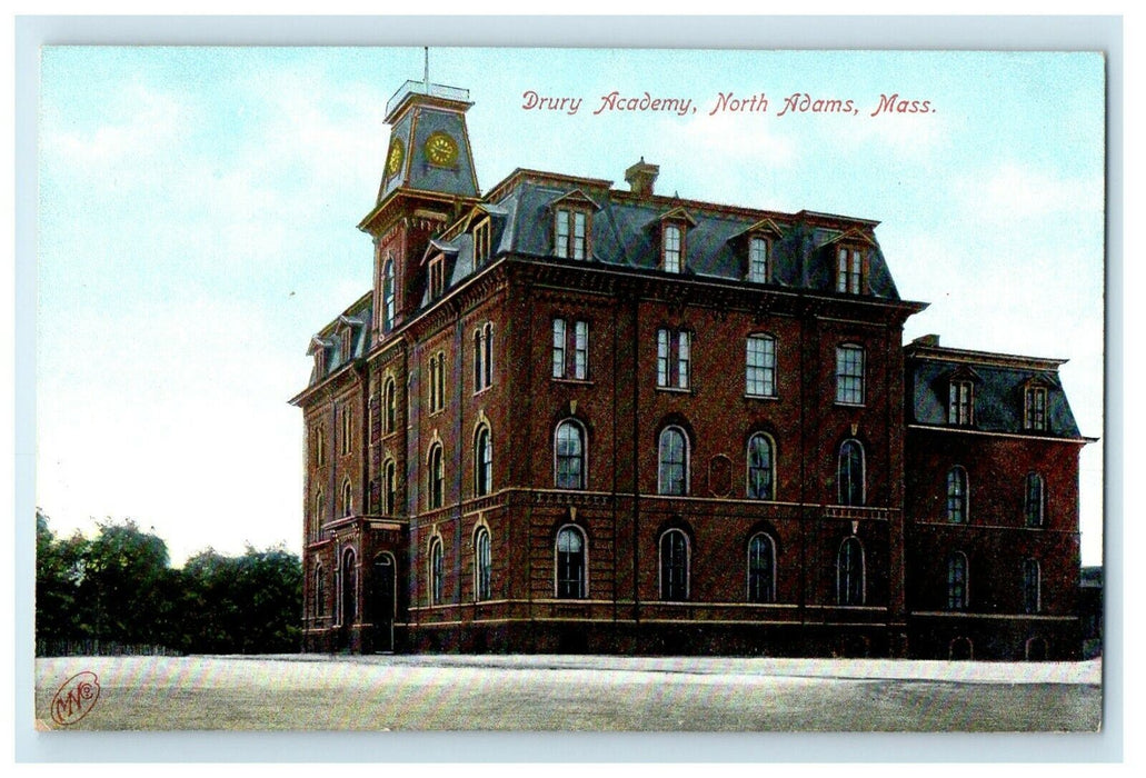 c1905 View Of Drury Academy Building North Adams Massachusetts MA Postcard
