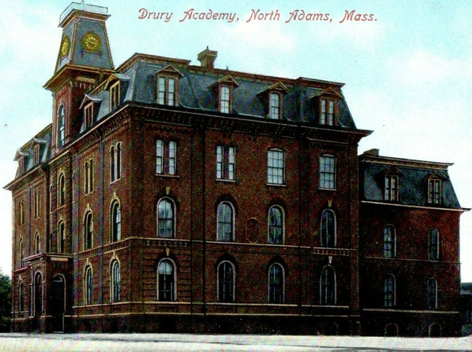 c1905 View Of Drury Academy Building North Adams Massachusetts MA Postcard