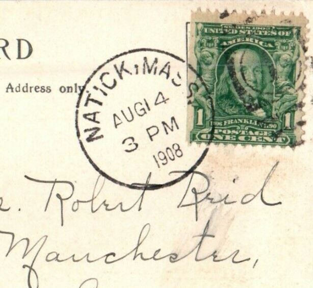 1908 Camp Pleasant Lake Cochituate Natick Massachusetts MA Antique Postcard