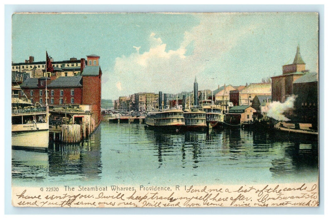 1906 The Steamboat Wharves, Providence Rhode Island RI Postcard