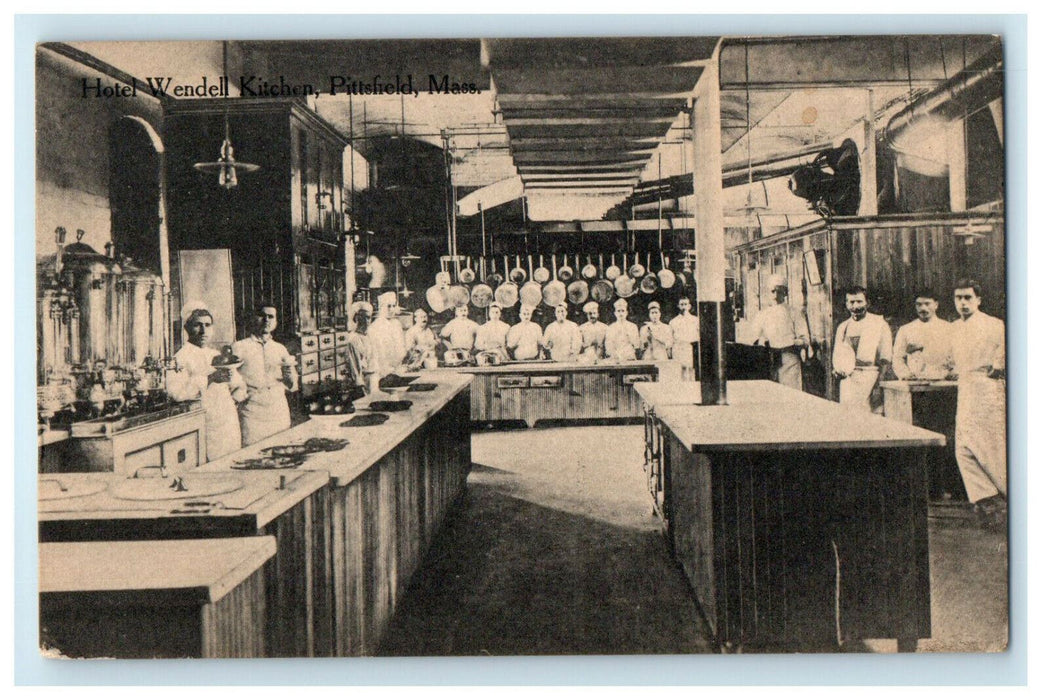 c1910s Hotel Wendell Kitchen, Pittsfield, Massachusetts MA Posted Postcard