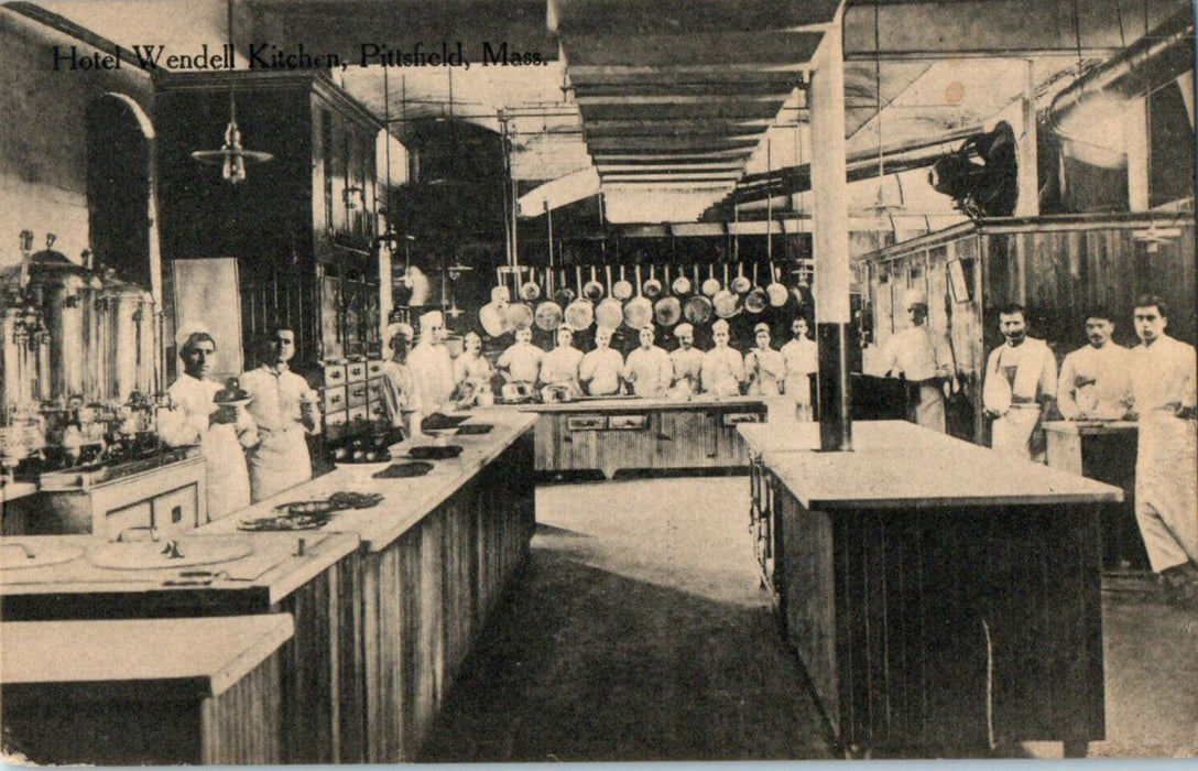 c1910s Hotel Wendell Kitchen, Pittsfield, Massachusetts MA Posted Postcard
