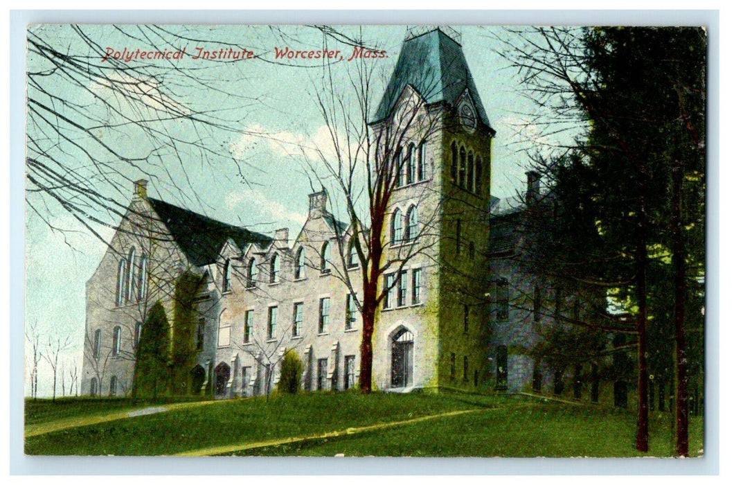 c1910 Polytecnical Institute Building Worcester Massachusetts MA Postcard