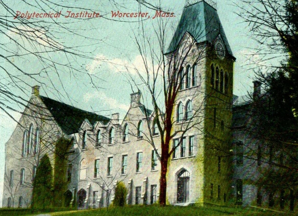 c1910 Polytecnical Institute Building Worcester Massachusetts MA Postcard