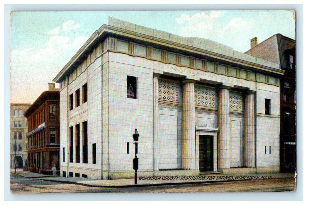 1907 Worcester County, Worcester Massachusetts MA Posted Antique Postcard