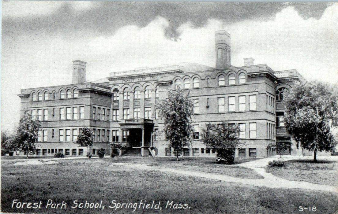 1911 Forest Park School, Springfield, Massachusetts MA Unposted Postcard