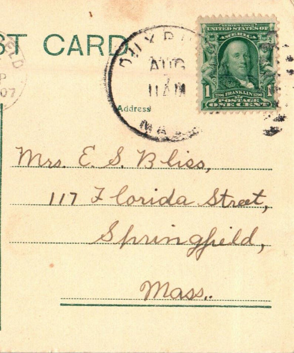 1907 Elder Brewster Chair, Pilgrim Hall, Plymouth Massachusetts MA Postcard