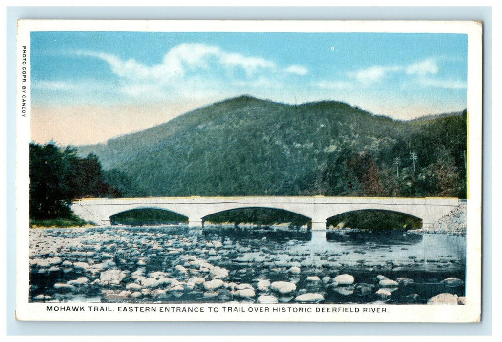 c1920's Mohawk Trail, Deerfield River View Charlemont, Massachusetts MA Postcard