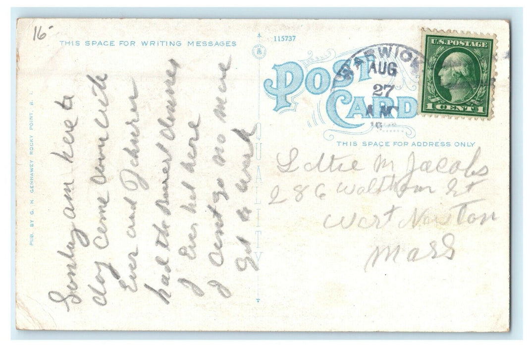 1922 Getting Ready for a Clam Bake, Rocky Point, Rhode Island RI Postcard