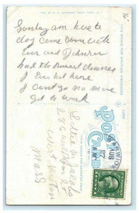 1922 Getting Ready for a Clam Bake, Rocky Point, Rhode Island RI Postcard