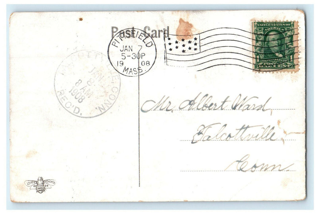 1908 Longfellow Home, Pittsfield, Massachusetts MA Antique Posted Postcard