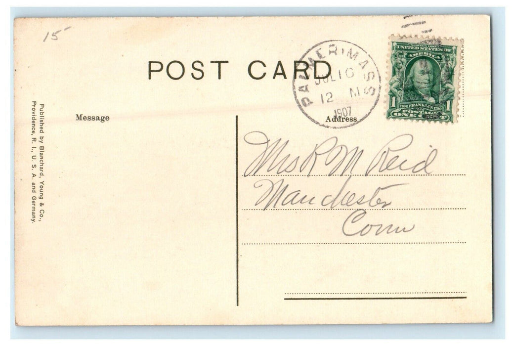1907 Union Station Train Depot Yard Palmer Massachusetts MA Antique Postcard