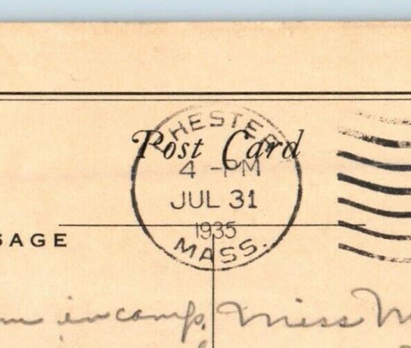 1935 Chester MA, Brookside Lodge Springfield Y.W.C.A Camp Swimming Pool Postcard