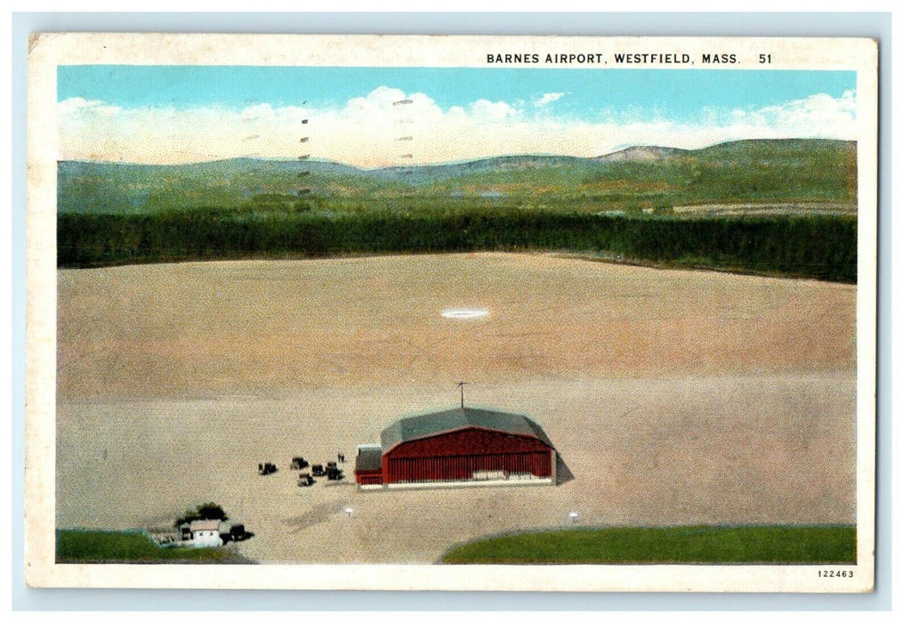 1932 Barnes Airport Westfield Massachusetts MA Posted Postcard