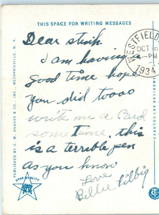 1932 Barnes Airport Westfield Massachusetts MA Posted Postcard