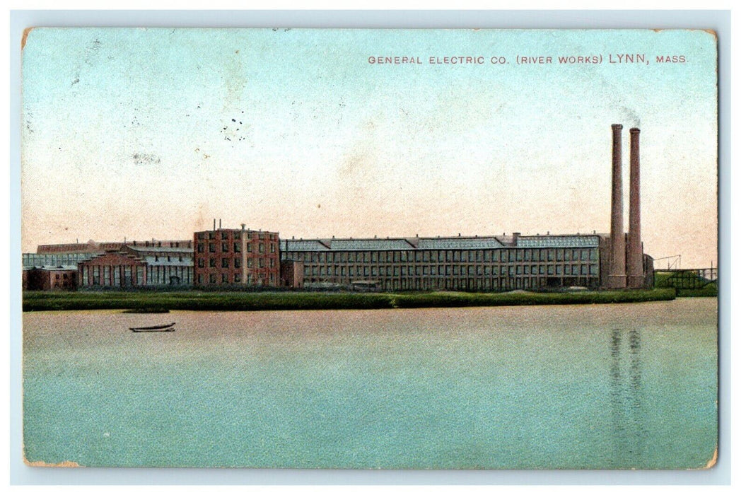 1907 General Electric Co. River Works Lynn Massachusetts MA Antique Postcard