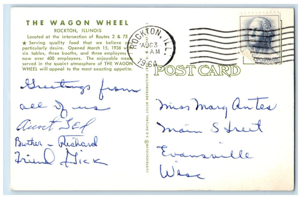 1964 Multiview of The Wagon Wheel Rockton Illinois IL Vintage Postcard