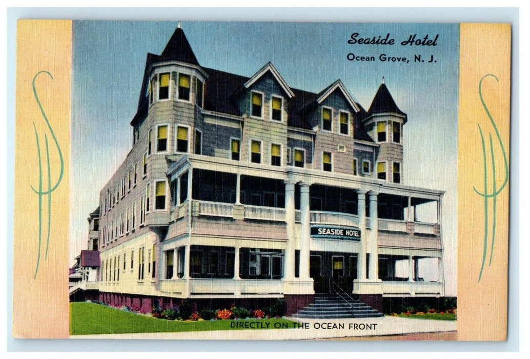 c1940's Seaside Hotel Ocean Grove New Jersey NJ Vintage Postcard