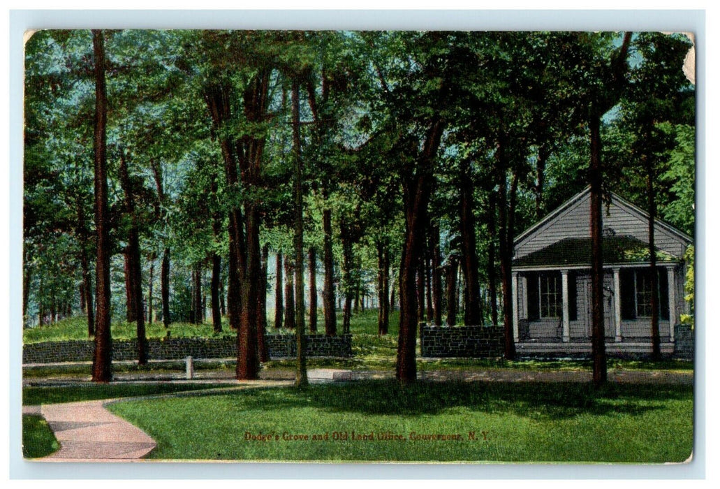 1911 Dodge's Grove And Old Land Office Gouverneur New York NY Antique Postcard