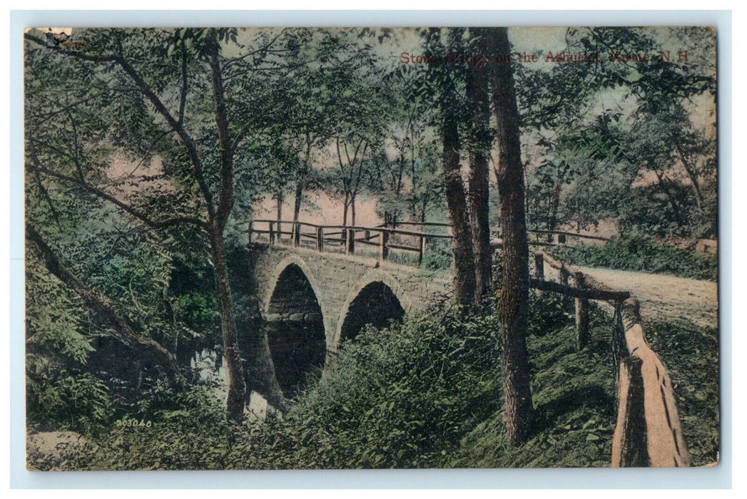 1907 Stone Bridge on the Ashuelot Keene New Hampshire NH Postcard