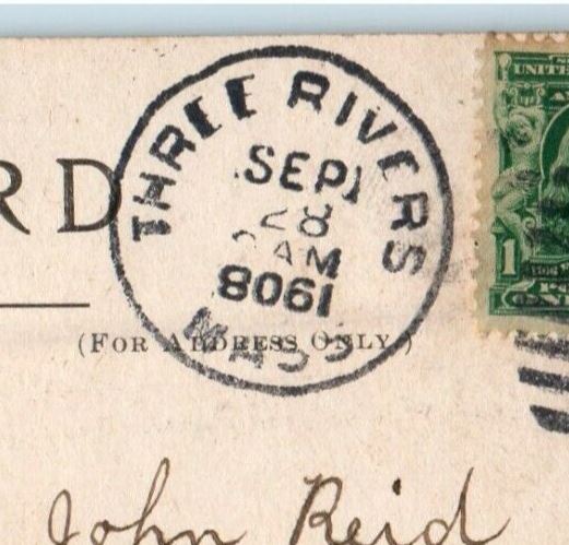 1908 River Scene At Three Rivers Massachusetts MA Posted  Antique Postcard