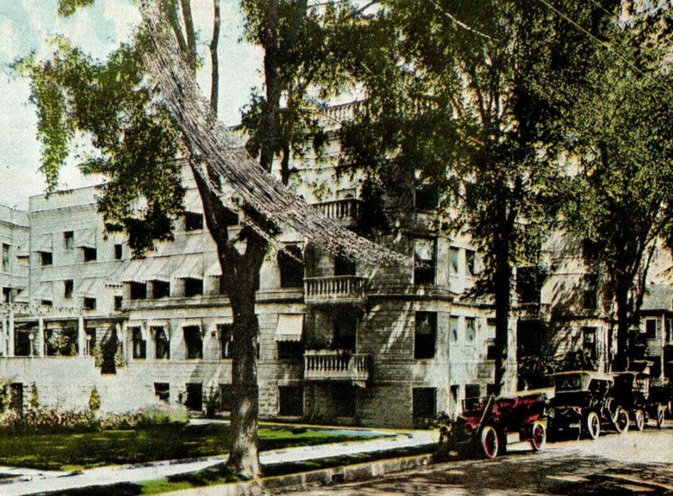 1911 The Weldon Street View Cars Greenfield Massachusetts MA Antique Postcard