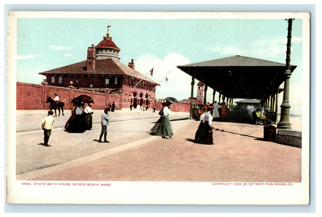 1905 State Bath House, Revere Beach Massachusetts MA Unposted Antique Postcard