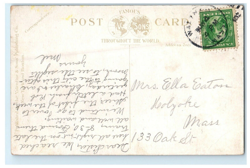 c1910 Water Sports On The Charles River Watham Massachusetts MA Antique Postcard