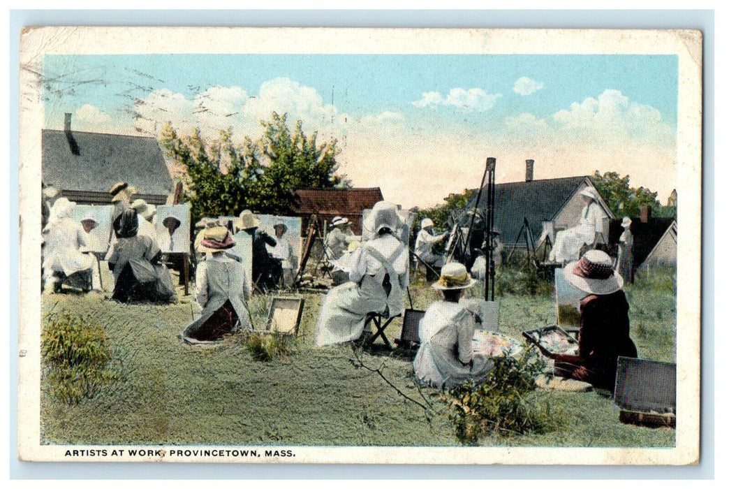 1919 Artists At Work, Provincetown, Massachusetts MA Antique Posted Postcard