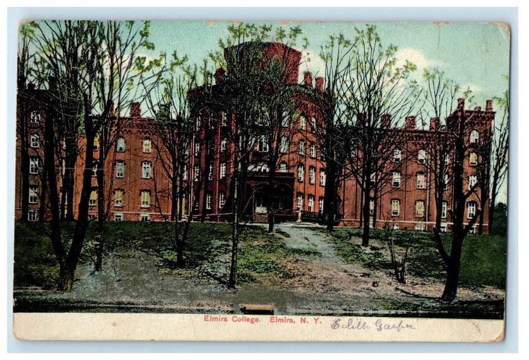 1910 Elmira College Building Elmira Indiana IN Posted Antique Postcard
