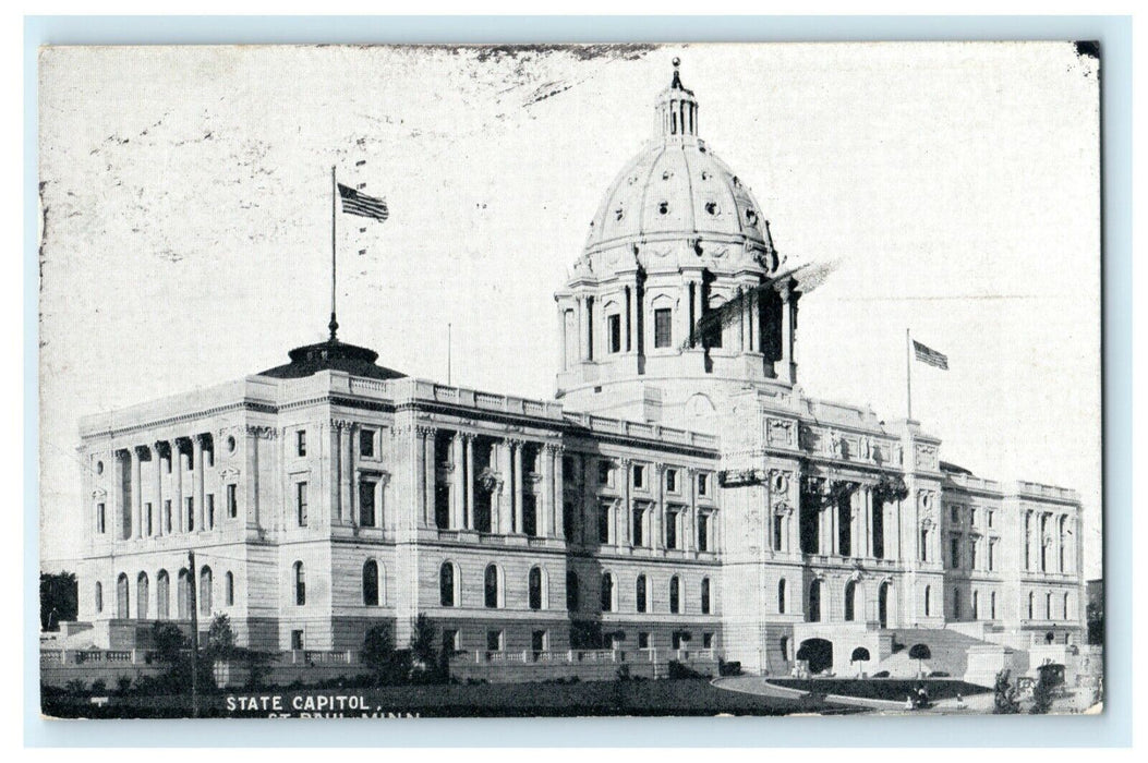 State Capitol St. Paul Minnesota 1908 Mount Oliver Station Antique Postcard