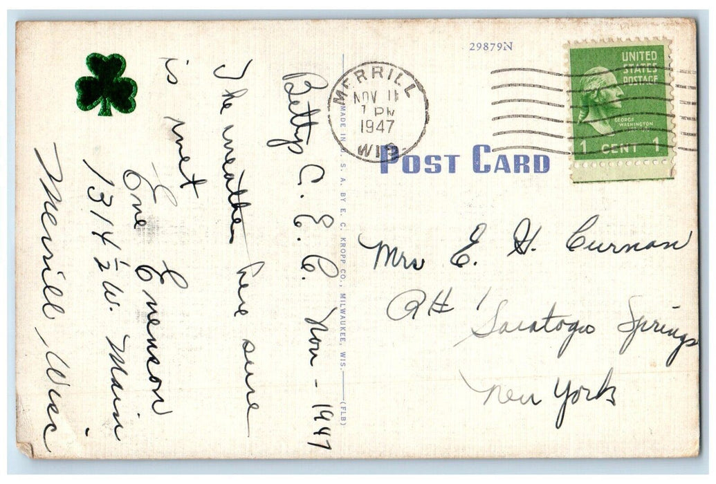 1947 High School Building Exterior View Tomahawk Wisconsin WI Merrill Postcard