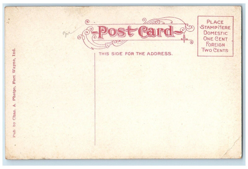 c1910's Anthony Hotel Building Car Street View Fort Wayne Indiana IN Postcard