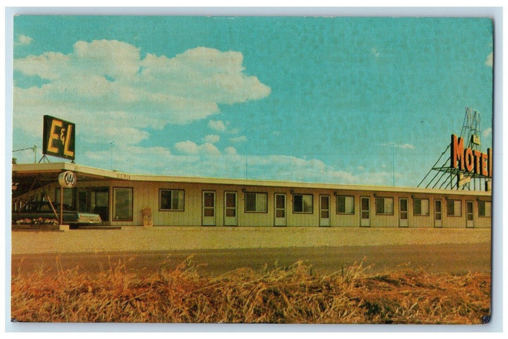 1964 E & L Motel View Of Indiana Toll Road Angola Indiana IN Vintage Postcard