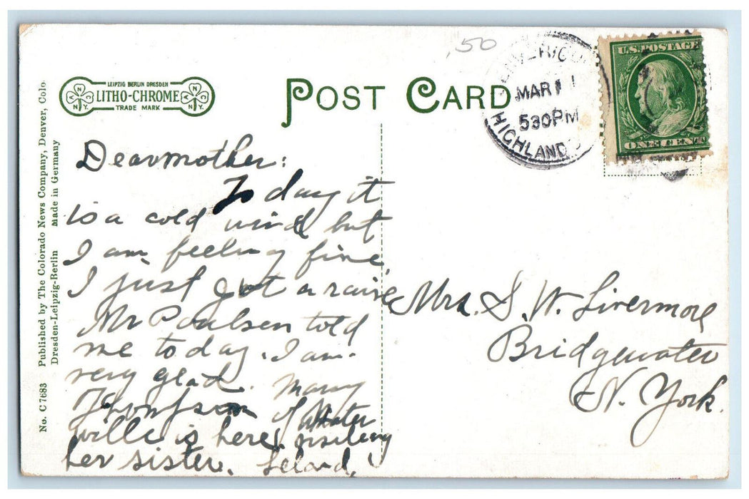c1910 The Brook In Cheyenne Canon Colorado CO Antique Posted Postcard