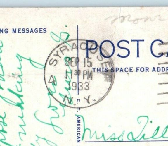 1933 Municipal Zoo Seneca Park Street View Rochester New York NY Postcard