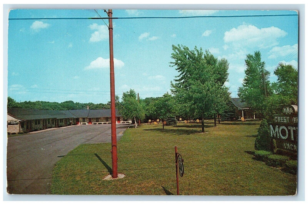 c1950's Crest View Motel Cedar Lake Indiana IN Unposted Vintage Postcard