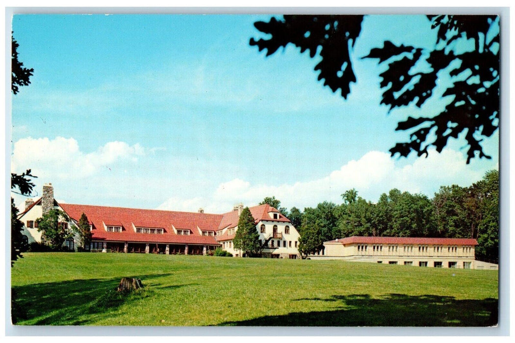 c1950's View Of Potawatomi Inn Pokagon Street Angola Indiana IN Vintage Postcard